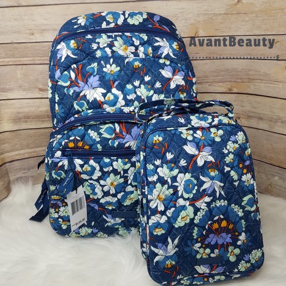 Vera Bradley Essential Backpack Floral Bursts Cotton Lunch Bunch set Bookbag main image 5